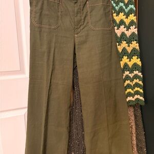 Maeve Collette Cropped Olive Green Pants